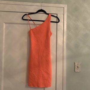 Pink/rose asymmetrical cutout dress